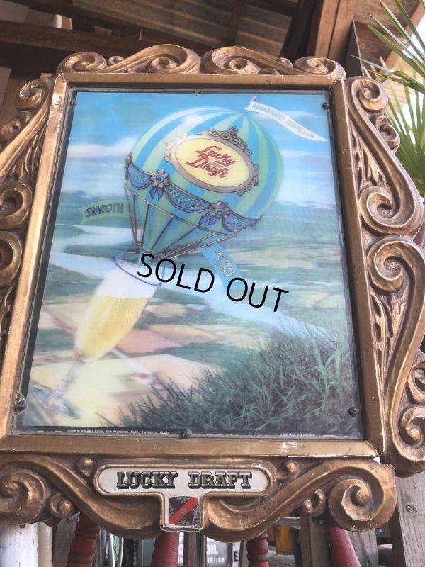 画像7: 70s Vintage Lucky Draft Beer Store Display Lighted Sign (B679)