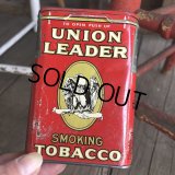 Vintage Union Leader Tabacco Pocket Tin Can (B687)    