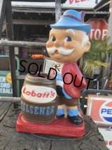 Vintage LABATT's PILSENER Beer Swizzle Stick Holder Vinyl Statue (B690)