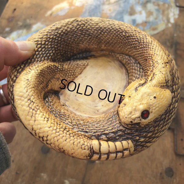 画像1: 70s Vintage Disneyland Adveture Land RANDOTTI Rattle Snake Ceramic Ashtray (B696)