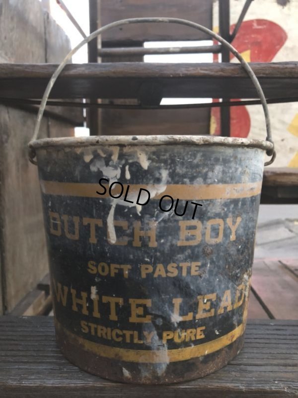 画像1: Vintage Dutch Boy White Lead Paint Bucket Pail (B706)