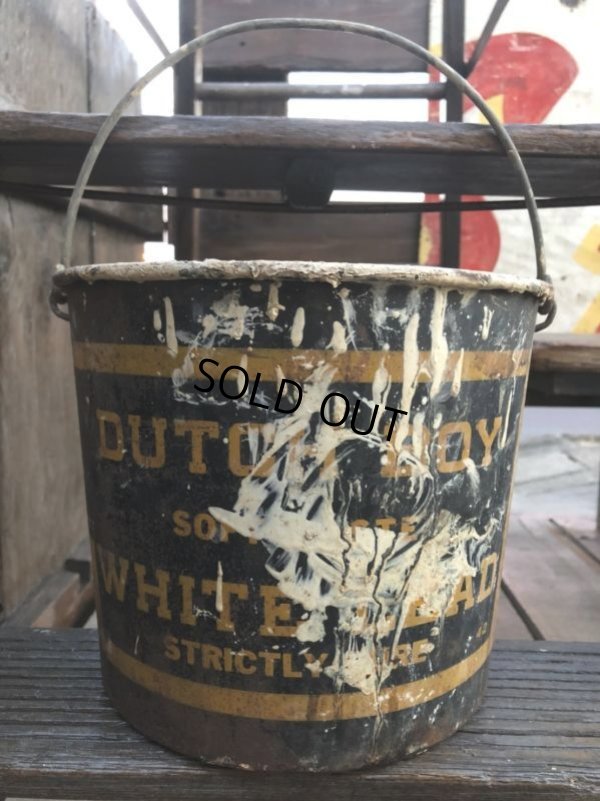 画像1: Vintage Dutch Boy White Lead Paint Bucket Pail (B707)