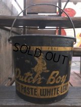 Vintage Dutch Boy White Lead Paint Bucket Pail (B705)