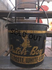 Vintage Dutch Boy White Lead Paint Bucket Pail (B705)