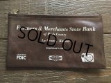 Vintage Zippered Vinyl Bank Money Bag FDIC (B712)