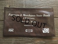 Vintage Zippered Vinyl Bank Money Bag FDIC (B712)