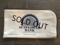Vintage Zippered Vinyl Bank Money Bag Sunflower Bank (B714)