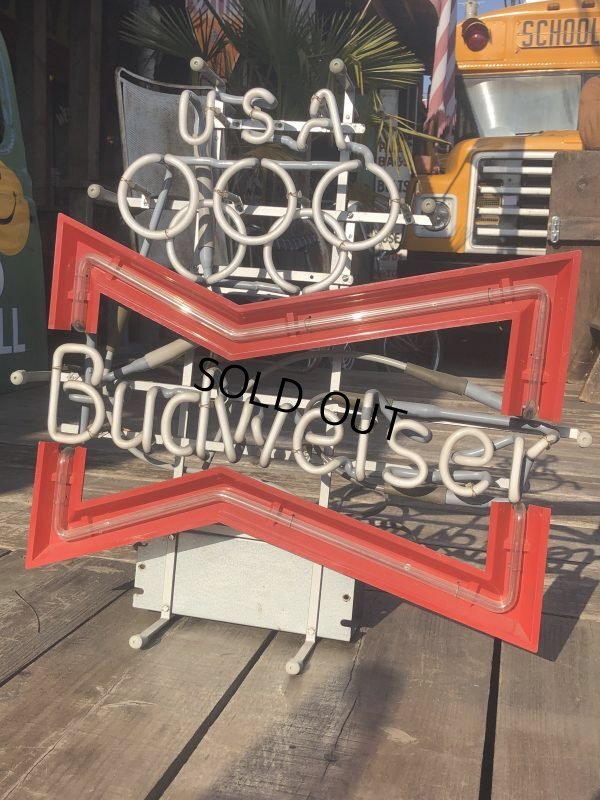 画像2: Vintage Budweiser LA Olympic x Bowtie Store Display Neon Sign (B722)