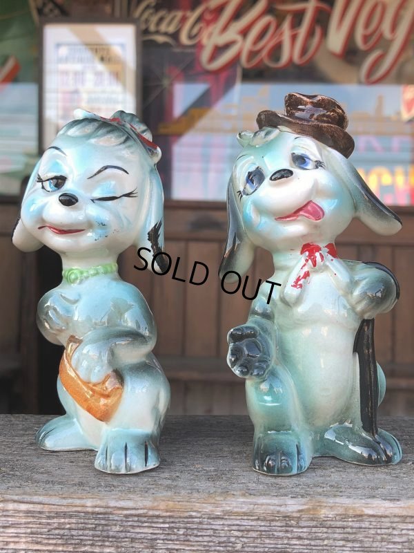 画像2: Vintage Drunken Dogs Salt & Pepper Shakers (B735)