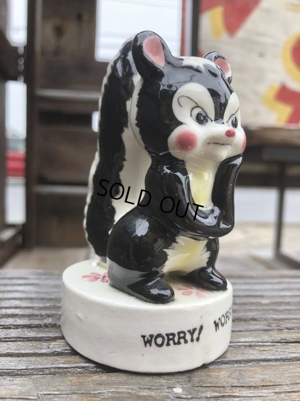 画像8: Vintage 50s JAPAN Ceramic Message Doll WORRY!WORRY! (B740)