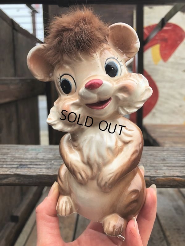 画像1: Vintage 50s JAPAN Ceramic Coin Bank Squirrel Chipmunk (B739)