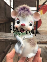 Vintage 50s JAPAN Ceramic Coin Bank Mouse (B738)