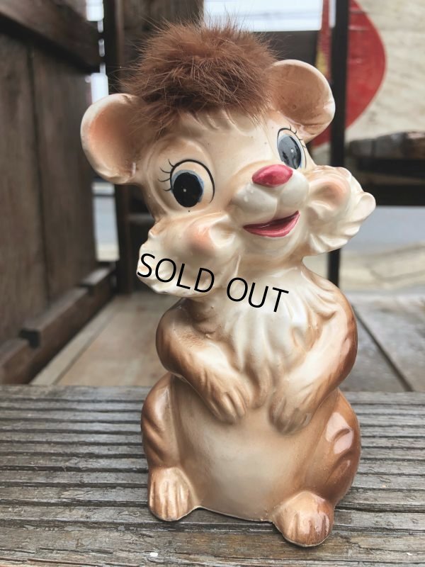 画像2: Vintage 50s JAPAN Ceramic Coin Bank Squirrel Chipmunk (B739)