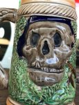 画像9: 60s Vintage Six Flags Over Texas Skull Ceramic Stein Jug (B753)