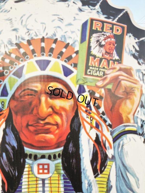 画像13: 【店舗引き取り限定】Vintage Red Man Chewing Tobacco Store Display Cardboard Sign (B754)