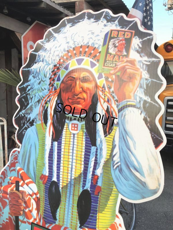 画像12: 【店舗引き取り限定】Vintage Red Man Chewing Tobacco Store Display Cardboard Sign (B754)
