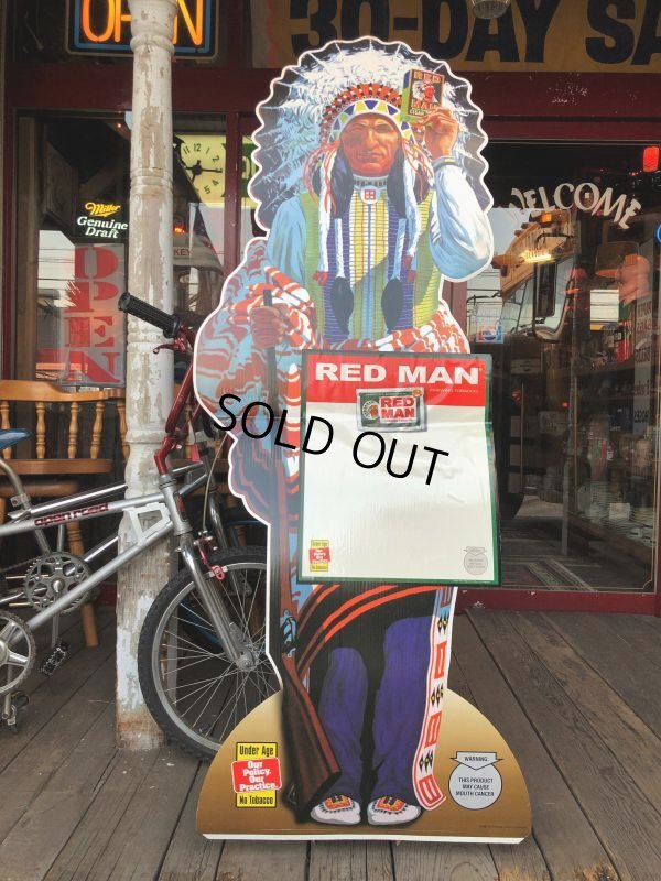 画像14: 【店舗引き取り限定】Vintage Red Man Chewing Tobacco Store Display Cardboard Sign (B754)