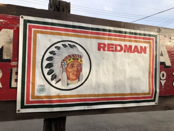 画像10: Vintage Red Man Chewing Tobacco Store Display Banner Sign (B755)