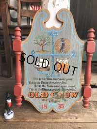 Vintage Old Crow Bourbon Whiskey Wooden Plaque Sign (B756)