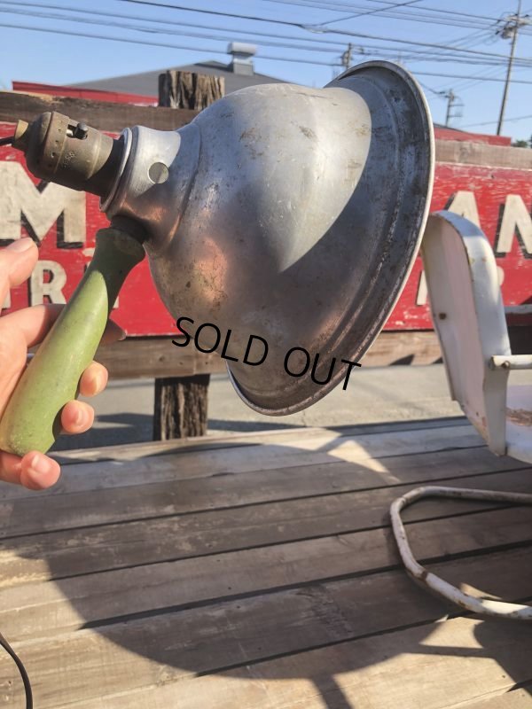 画像1: Vintage Industrial Aluminum Wood Handle Spot Light (B760)