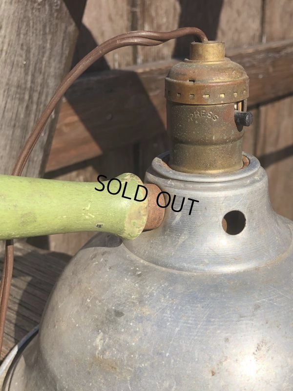 画像9: Vintage Industrial Aluminum Wood Handle Spot Light (B760)