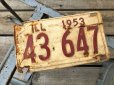画像1: 50s Vintage American License Number Plate 1953 43 647 (B799)  (1)