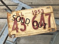 50s Vintage American License Number Plate 1953 43 647 (B799) 