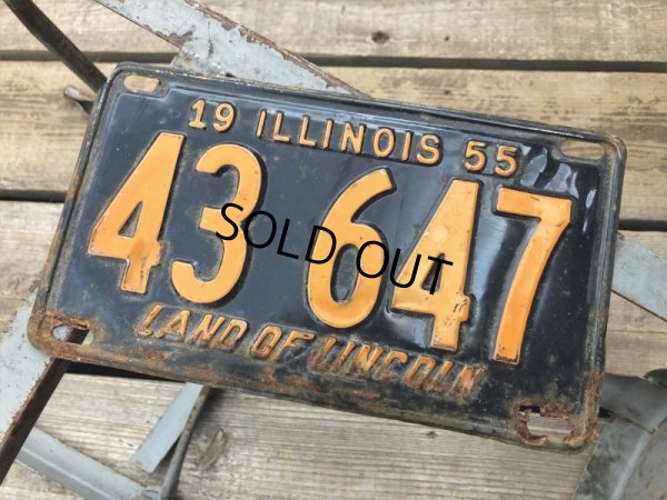 画像1: 50s Vintage American License Number Plate 1955 43 647 (B805) 