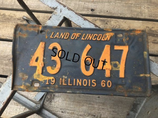 画像1: 60s Vintage American License Number Plate 43 647 (B790) 