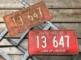 画像1: 60s Vintage American License Number Plate 1961 13 647 (B814)  (1)