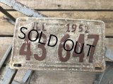50s Vintage American License Number Plate 1951 43 647 (B806) 