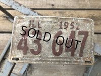 50s Vintage American License Number Plate 1951 43 647 (B806) 