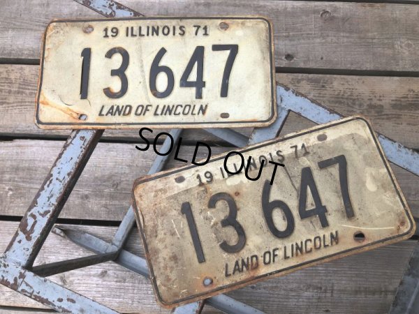 画像1: 70s Vintage American License Number Plate 1971 13 647 (B811) 