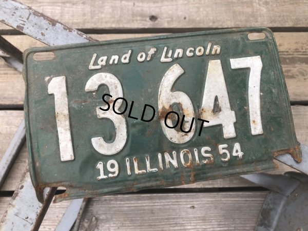 画像1: 50s Vintage American License Number Plate 1954 13 647 (B808) 