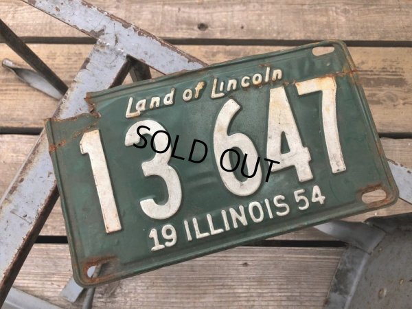 画像1: 50s Vintage American License Number Plate 1954 13 647 (B807) 