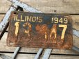 画像1: 40s Vintage American License Number Plate 1949 13 647 (B801)  (1)