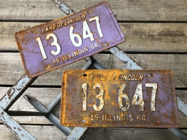 画像1: 60s Vintage American License Number Plate 1964 13 647 (B816) 