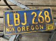 画像1: 60s Vintage American License Number Plate LBJ 268 (B786)  (1)