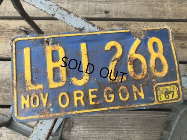 画像1: 60s Vintage American License Number Plate LBJ 268 (B786) 