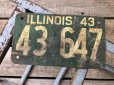 画像1: 40s Vintage American License Number Plate 1943 43 647 (B804)  (1)