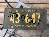 60s Vintage American License Number Plate 1963 43 647 (B793) 