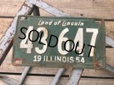 50s Vintage American License Number Plate 1954 43 647 (B803) 
