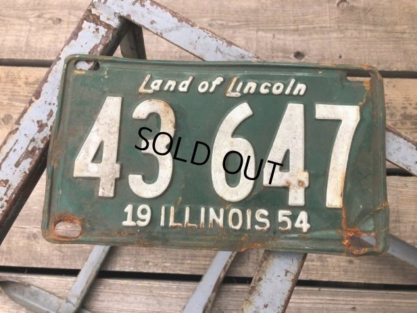 画像1: 50s Vintage American License Number Plate 1954 43 647 (B803) 