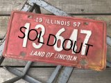 50s Vintage American License Number Plate 1957 13 647 (B813) 