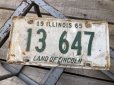 画像1: 60s Vintage American License Number Plate 1965 13 647 (B809)  (1)