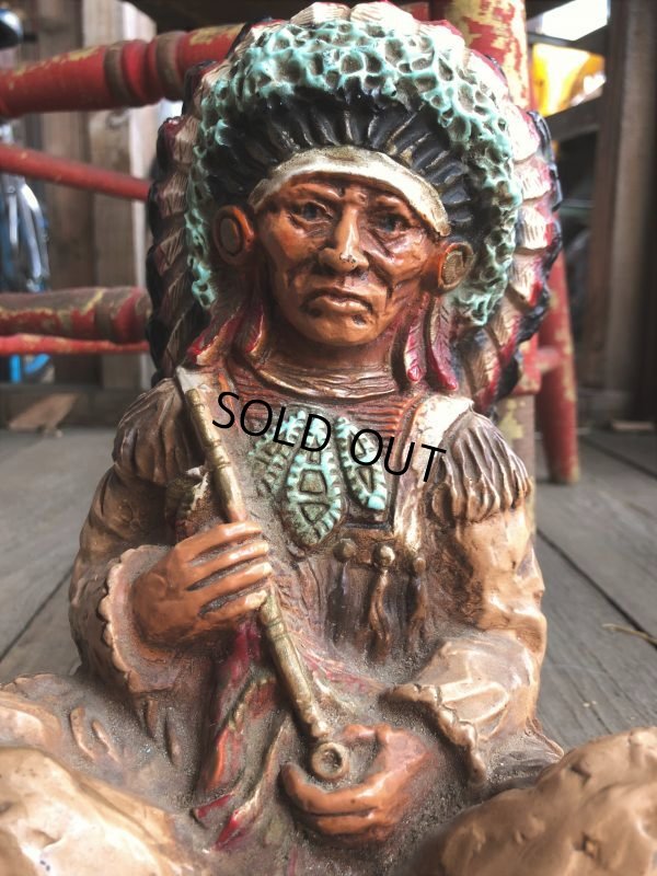 画像8: 70s Vintage Native American Indian Statue 24cm (B823)