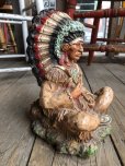 画像3: 70s Vintage Native American Indian Statue 24cm (B823)