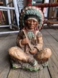 画像2: 70s Vintage Native American Indian Statue 24cm (B823) (2)