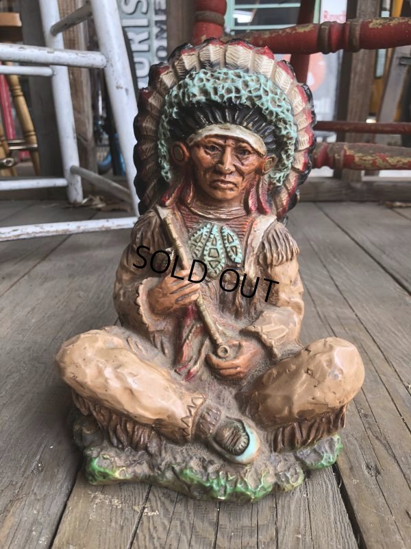 画像2: 70s Vintage Native American Indian Statue 24cm (B823)