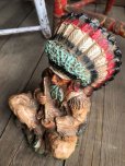 画像6: 70s Vintage Native American Indian Statue 24cm (B823)
